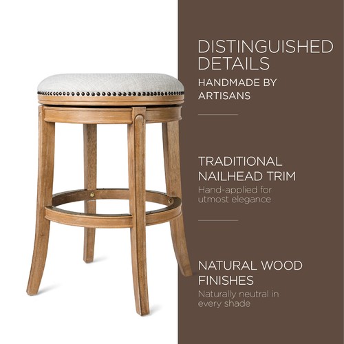 Maven Lane Backless Bar Stool in Weathered Oak Finish (For Parts) - Picture 3 of 6
