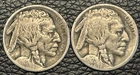 Nice Original 1913 P Ty 1 and 1923 S  5C Buffalo Nickels