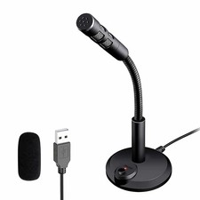 USB Computer Microphone,Plug and Play Desktop PC Laptop Microphone with Mute
