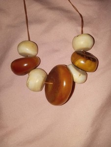 Amber : Real Old Beads. Still Muddy ! Plus Shell Beads ! Conch & Amber Necklace*