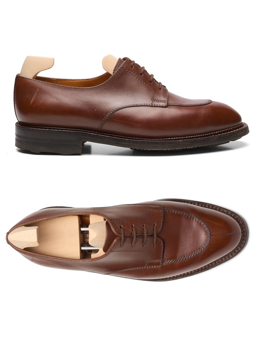 J. M. WESTON Half-Hunt Brown Boxcalf Demi-Chasse Split Toe Derby