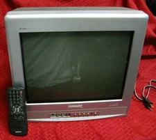 Magnavox flat CRT 14" gaming monitor TV 14MS2331/17 RCA aux in + Remote NICE!