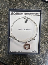 Mother Daughter Friends Forever Charm Bracelet Silver Plated