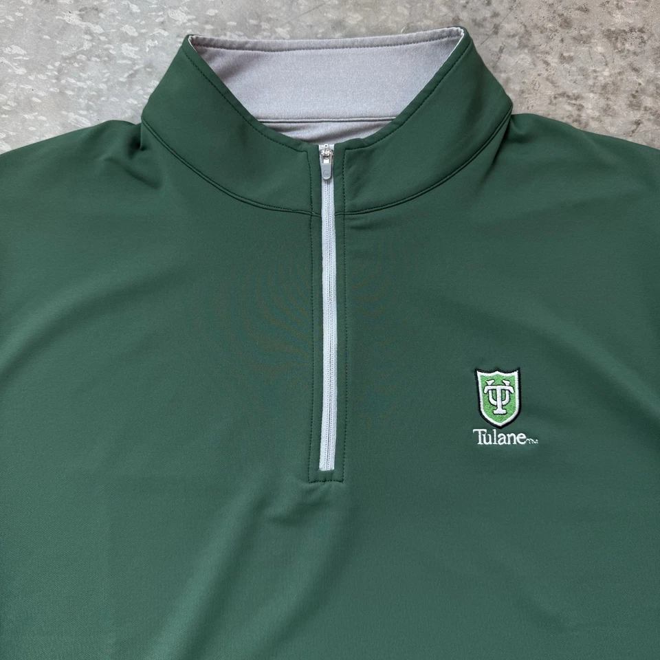 Peter Millar Perth 1/4 Zip Performance Pullover Tulane Green Wave Quarter Sz XL - Image 3 of 4