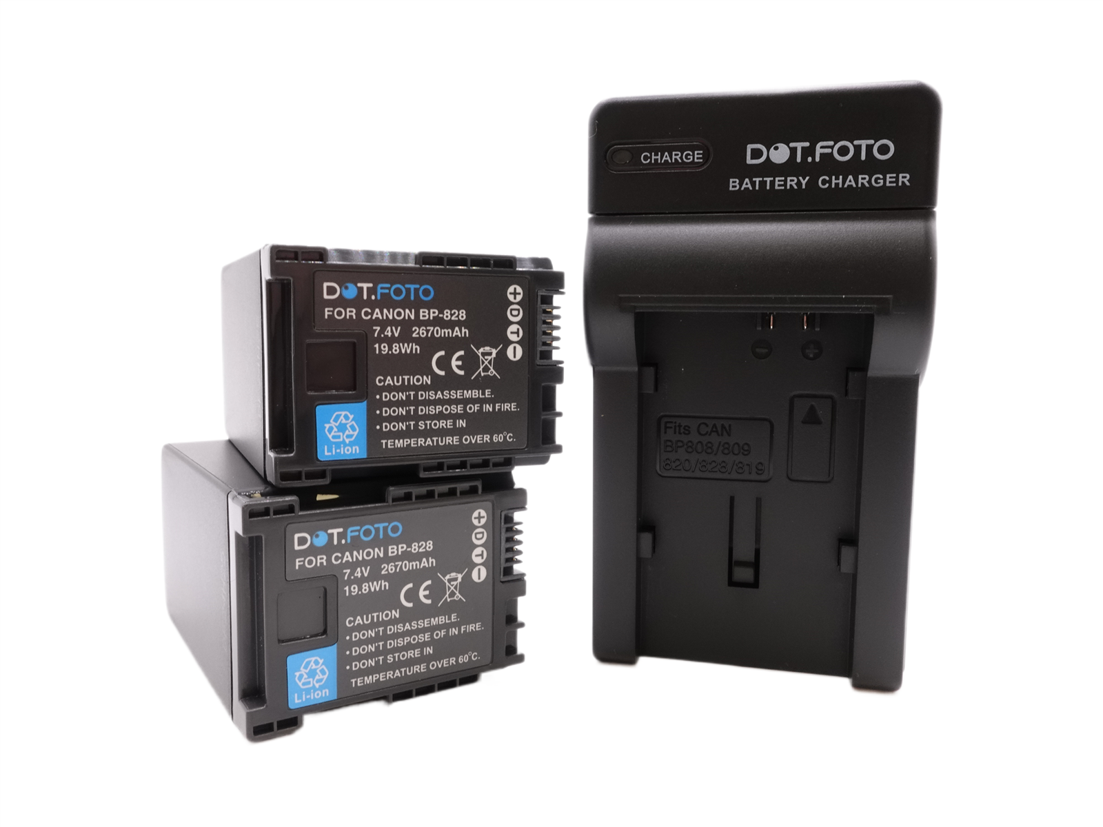 2x BP-828 Battery & USB Charger for Canon LEGRIA HF GX10 XA50 XA60 XA70 XF400
