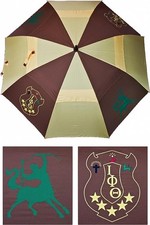 Iota Phi Theta Wind Resistant Auto Open Jumbo Umbrella Brown/Gold - 30" 