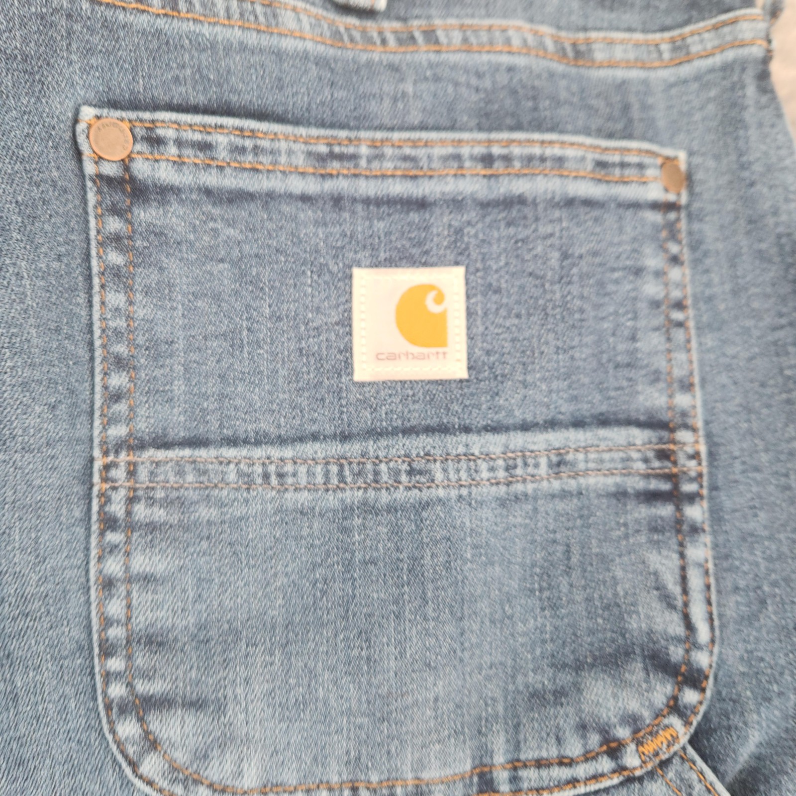 Carhartt Rugged Flex Relaxed Fit Jeans Womens 16 Blue Double Front Work Denim thumbnail 7