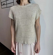 D&G Viscose Linen Knit Top Sweater Size L