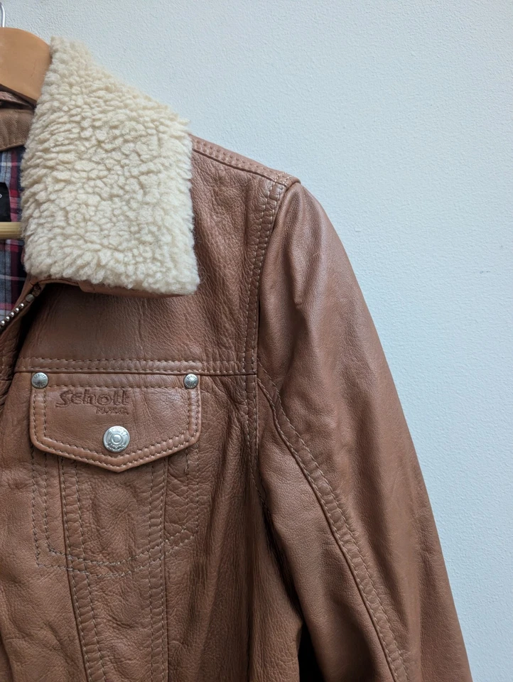 Vintage Schott NYC Trucker/Bomber Lambskin Leather Jacket - Medium - Imagen 4 de 4