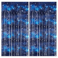Space Themed Party Decorations Galaxy Backdrop - 2 Pack 3.3 x 6.6 FT 78 78IN