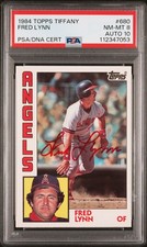 Fred Lynn California Angels 1984 Topps Tiffany PSA DNA Auto 10 9t AS 75 MVP ROY