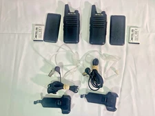 Retevis RT22 Two Way Radio Walkie Talkie Works!! Belt Clip & headset Lot Of 2