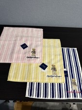 Polo Ralph Lauren Mini Towel Pile fabric 100 Cotton Striped Polo Bear Set Of 3