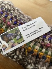 Wool Knit Headband Multicolor Handmade by Farmhouse Made 4 in Wide