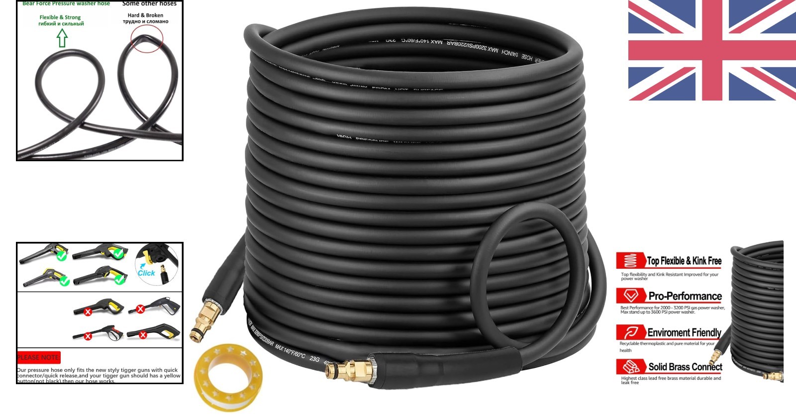 Kärcher K Series Compatible 20m Pressure Washer Hose with Quick Connect