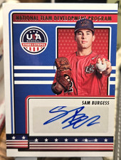 2023 Panini USA Baseball Stars Stripes Sam Burgess #NTDP-SB Blue Ink AUTO