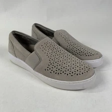 Vionic Kani TVW5352 Women's US 7 Gray Perforated Leather Slip-On Casual Sneaker