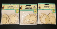 3 Packs of 10 New Ball Transform Mason Wooden Tags Assorted Round/Oval Sizes
