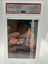 2018 Topps Now -Hall of Fame Chipper Jones #525 /701 On Card Autograph Certified