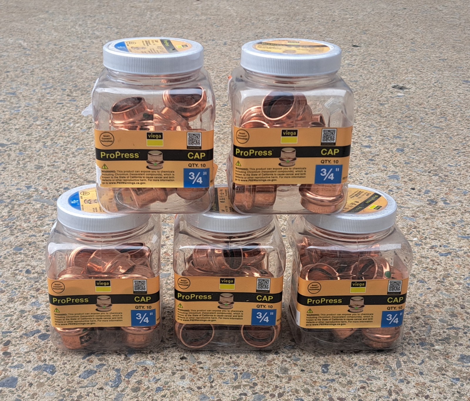 Viega ProPress 3/4" Press Copper Cap Fitting 50Pcs (10pk x 5) NEW