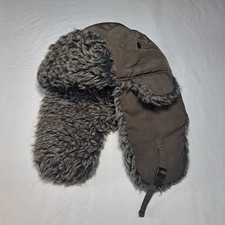 Faux Fur Lined Trapper Hat Ear Flap Winter Solid Brown/Gray One Size Ushanka