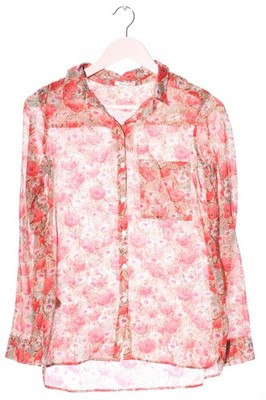PROMOD Blusenshirt Damen Bluse Gr. DE 32 creme-rot-khaki Casual-Look