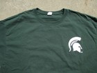 Hanes Dark Green MICHIGAN Spartans 1855 Short Sleeve Crew Neck T-Shirt Size XL — photo 1