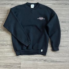 1980s Made In USA Washington Huskies Embroidered Black Crew Neck Sweater Medium