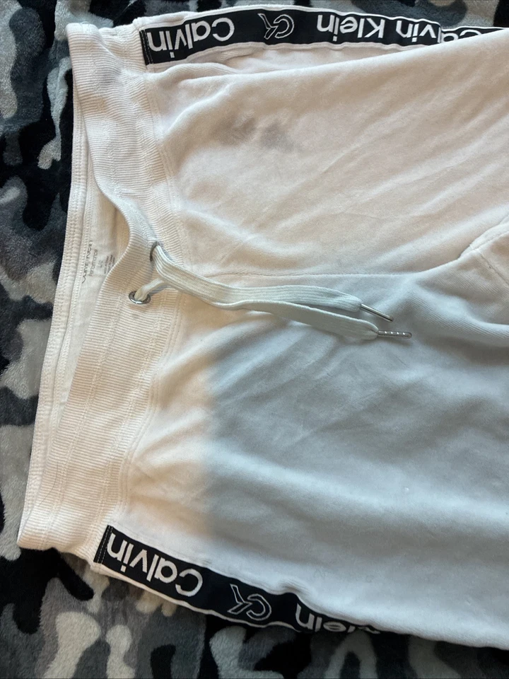 Calvin Klein Performance Leggings Womens Large White Pinstripe Ribbed High Rise - Image 2 of 4