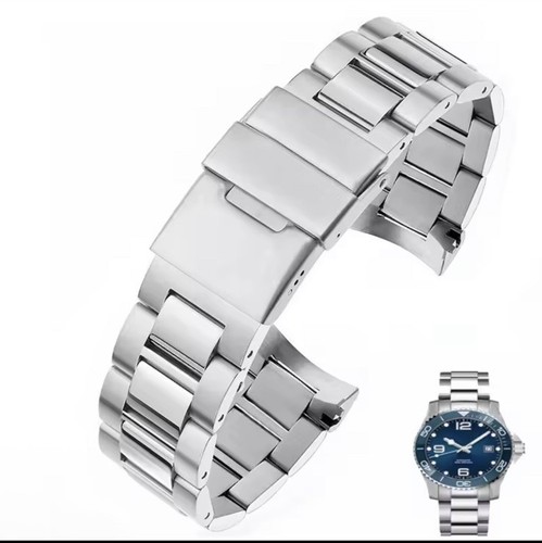 Steel Strap for Longines Conquest 21mm – Curved End Stainless Watch Band - Picture 2 of 6