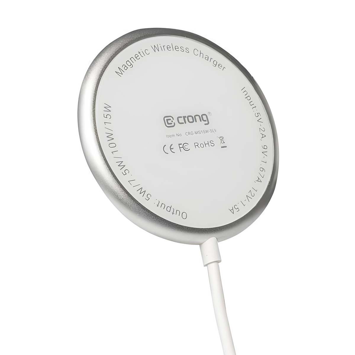 Chargeur induction 15W blanc Crong pour libérer votre espace de travail