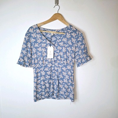Seasalt Cornwall 'Changing Tide Collaged Seaweed'' Top Red/Blue BNWT Size 8