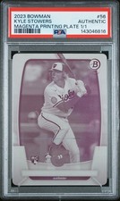 2023 BOWMAN MAGENTA PRINTING PLATE 1/1  #56 KYLE STOWERS 1/1 PSA AUTHENTIC