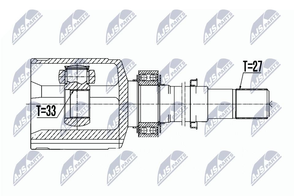 NTY CV Joint Kit Drive Shaft NPW-NS-063 For Nissan Renault Right Front