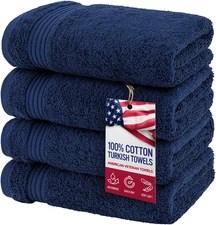 , Hand Towels for Bathroom Set of 4, 100% Cotton Turkish Hand Towel Sets, Soft H