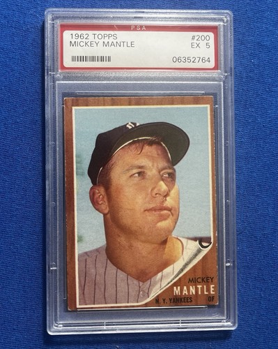 1962 Topps Mickey Mantle #200 – PSA 5 Excellent