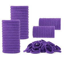 100 Pack No Damage Hair Ties for Thick Hair, Soft Seamless Ponytail Holders for