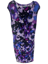 Ralph Lauren Dress Women 20W Purple Blue Floral Colorful Classic Party Stretch