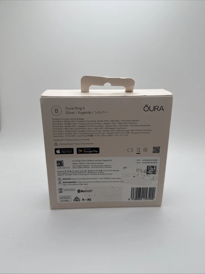NEW (OPEN BOX) Oura ring gen 4 -size 8 - Silver - Image 3 of 3