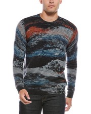 Cotton By Autumn Cashmere Arctic Print Cashmere Crewneck Sweater Men's