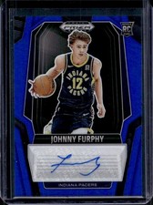 2024-25 Panini Prizm Black Johnny Furphy Rookie RC Blue Prizm Auto #/49 Pacers