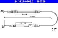 Bremsseil Seilzug Feststellbremse ATE 24.3727-0768.2 FüR Opel Tigra Corsa X01