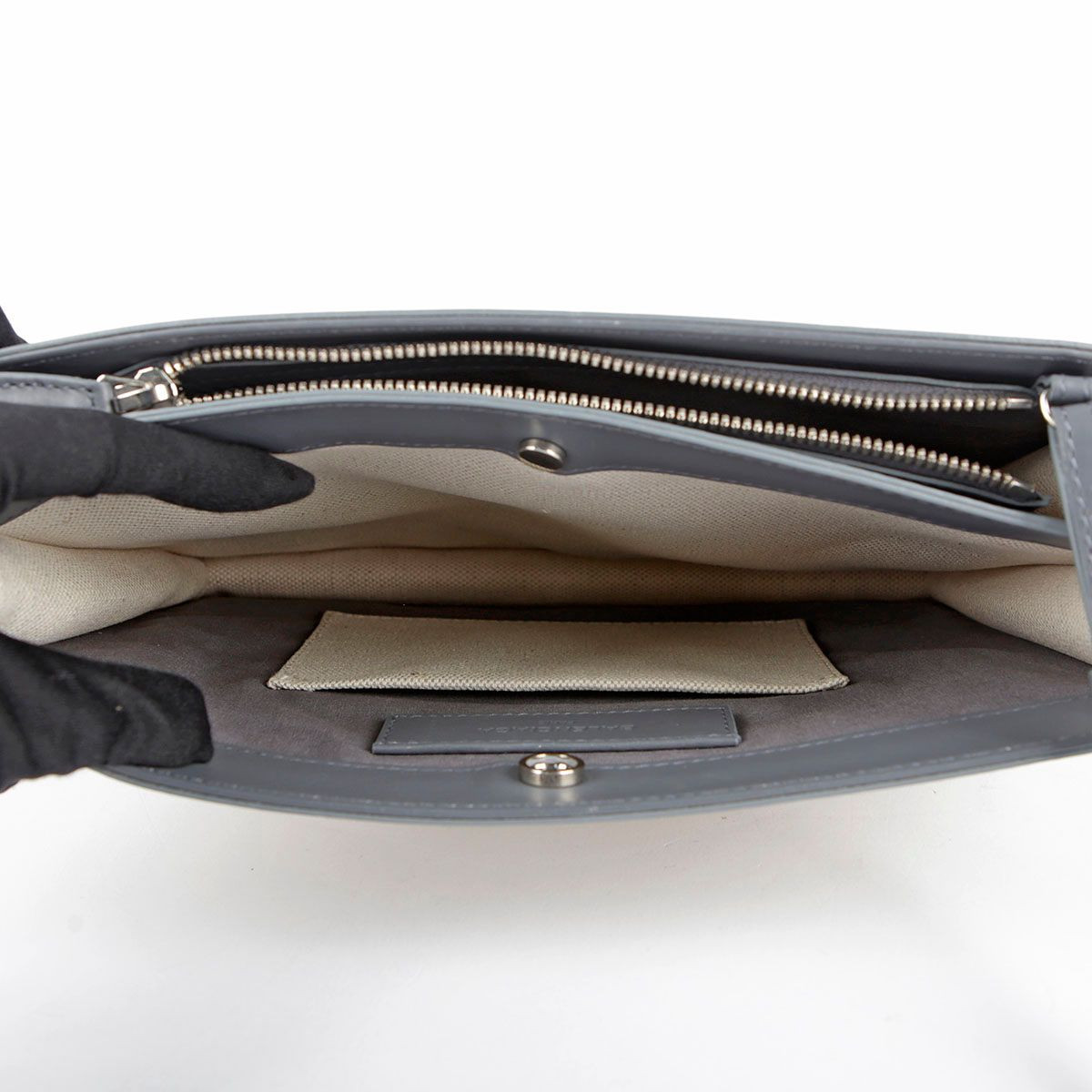 Balenciaga Gray Cotton Canvas Pochette Pouch Crossbody Balenciaga Gray Cotton Canvas Pochette Pouch Crossbody