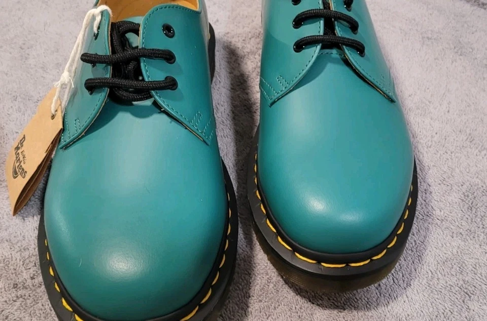 Dr.Martens 1461 renda verde-azulada lisa Oxford Punk Wm 8/Mn7 casual ou empresarial - Imagem 4 de 4