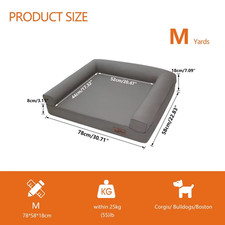 Orthopedic Waterproof Dog Bed with Removable Cover and Bolster Support