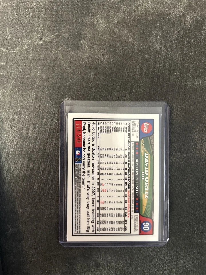 2008 Topps Chrome David Ortiz #90 Copper Refractor /599 Red Sox SP - Image 2 of 2