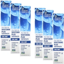 Desert Essence Tea Tree Oil Whitening Plus Toothpaste Cool Mint 6.25 oz (6 Packs