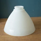 Vtg Milk Glass Lamp Shade Torchiere Waffle 8" Opening 2" Fitter