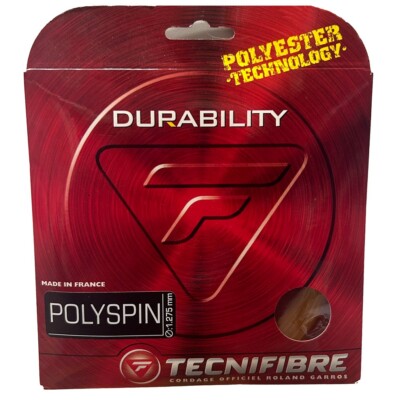 TECNIFIBRE POLYSPIN TENNIS STRING SET  1.275MM/16L (AMBER)