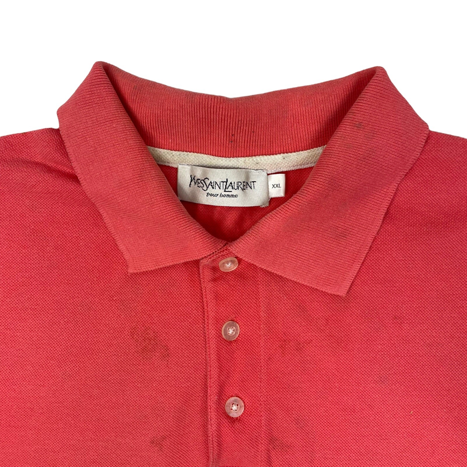 Polo vintage Yves Saint Laurent rosa corallo da uomo XXL